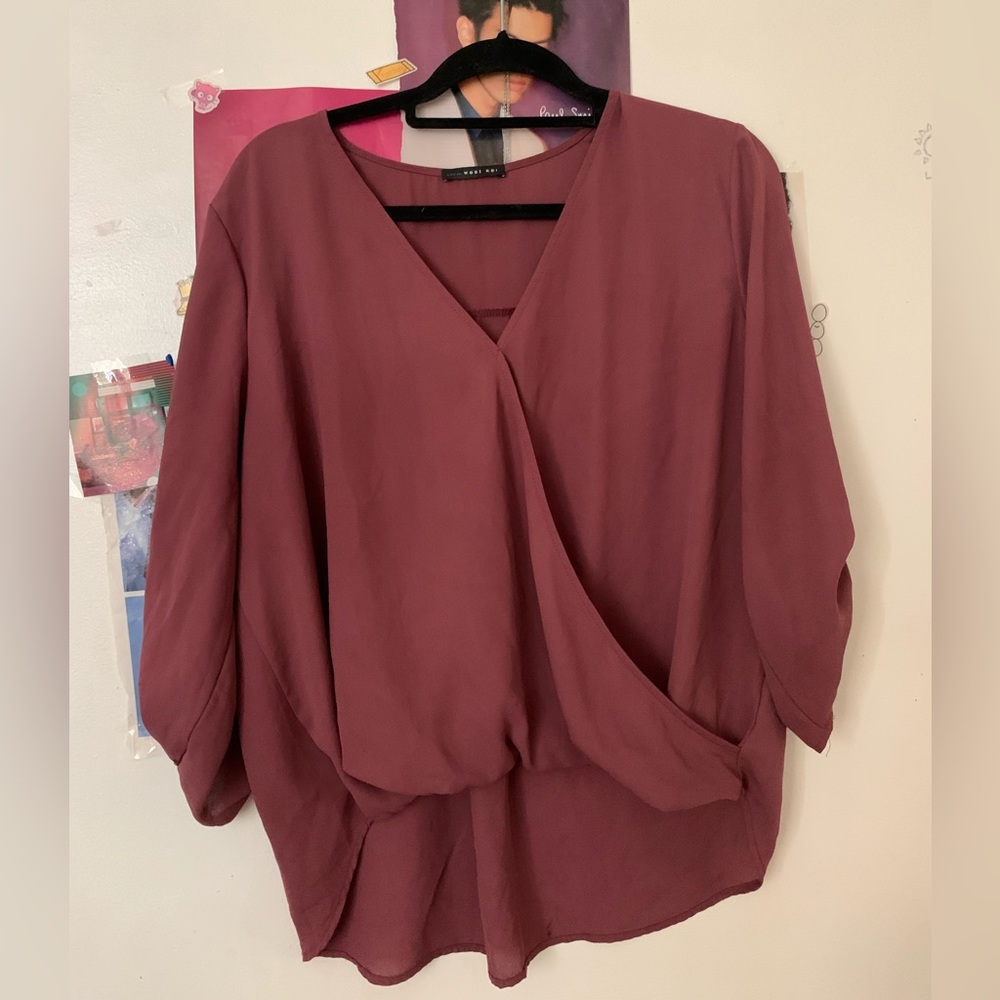 West Kei Burgandy formal top size PXL